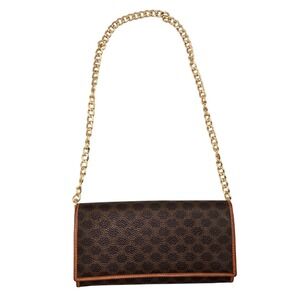 Celine Paris Wallet‎ Brown Macadam Canvas Flap